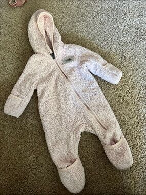The North Face Baby Sherpa Footed One-Piece in Pale Pink